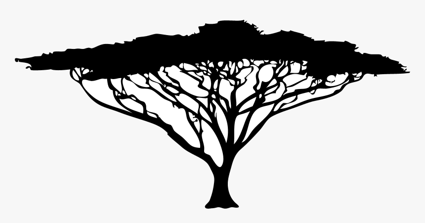 Safari Trees African Tree Clip Art Paintings Transparent - African Tree Silhouette, HD Png Download, Free Download