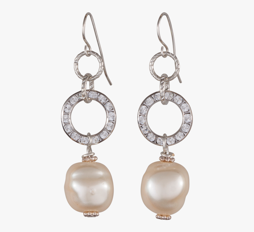 Crystal Circle And White Pearl Earrings"
 Class="lazyload - Earrings, HD Png Download, Free Download