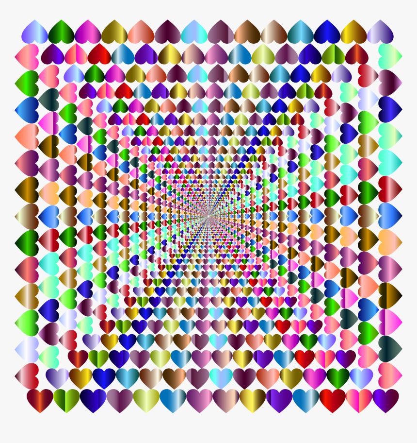 Prismatic Hearts Frame Vortex Clip Arts - Imagenes Decorativas De Corazones, HD Png Download, Free Download