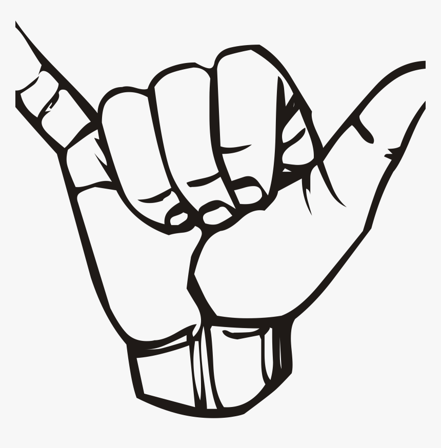 Sign Language Y, Hang Loose Clip Arts - Sign Language Y Png, Transparent Png, Free Download