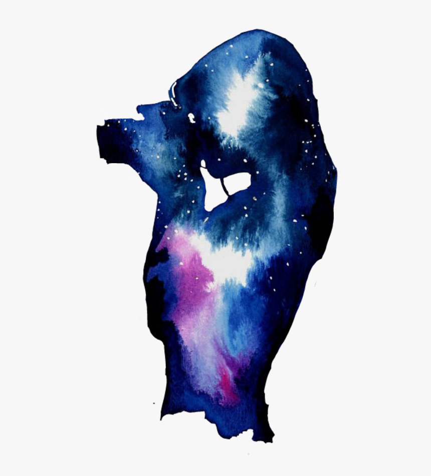 Tumblr Starrynight Galaxygirl Galaxy Girl Photograph - Galaxy Girl Silhouette, HD Png Download, Free Download