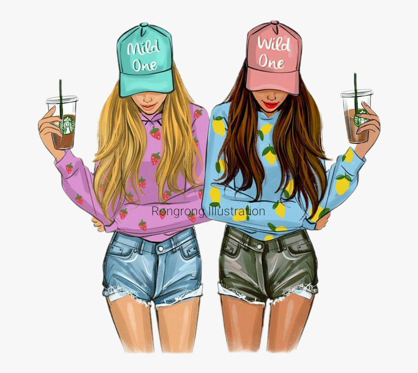 Freetoedit Garotatumblr Tumblr Png Tumblr Bff - Drawings Of 2 Best Friends, Transparent Png, Free Download