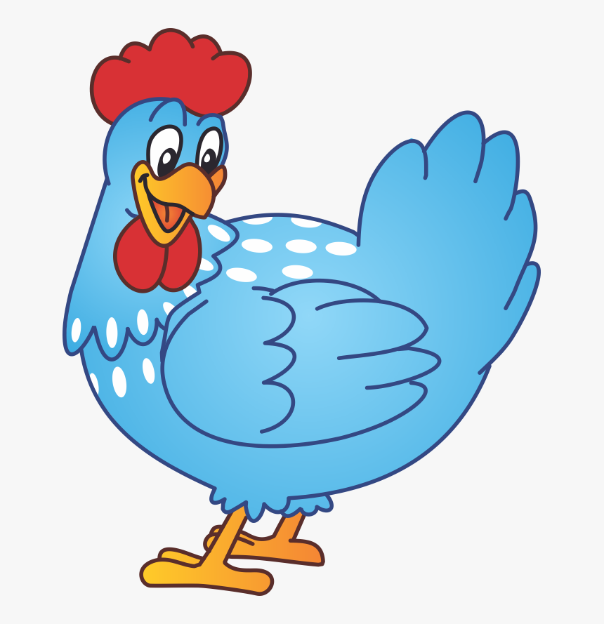 Transparent Chicken Chef Clipart - Blue Cartoon Chicken, HD Png Download, Free Download