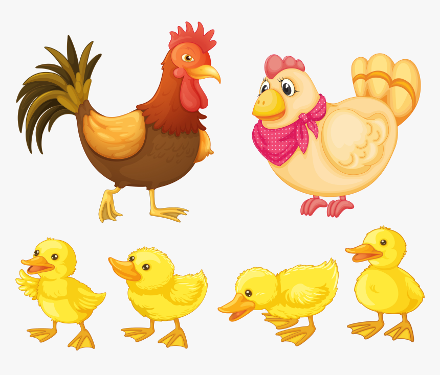 Hen Vector Family - Cute Chicken Clipart, HD Png Download, Free Download