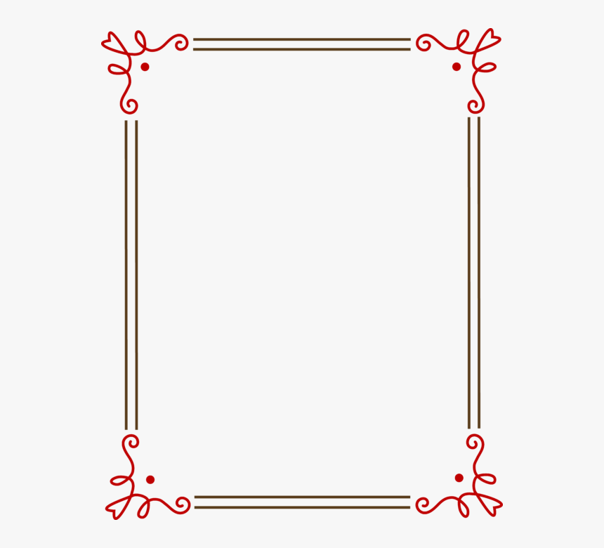 Frame Brown Red Clip - Simple Frames And Borders, HD Png Download, Free Download