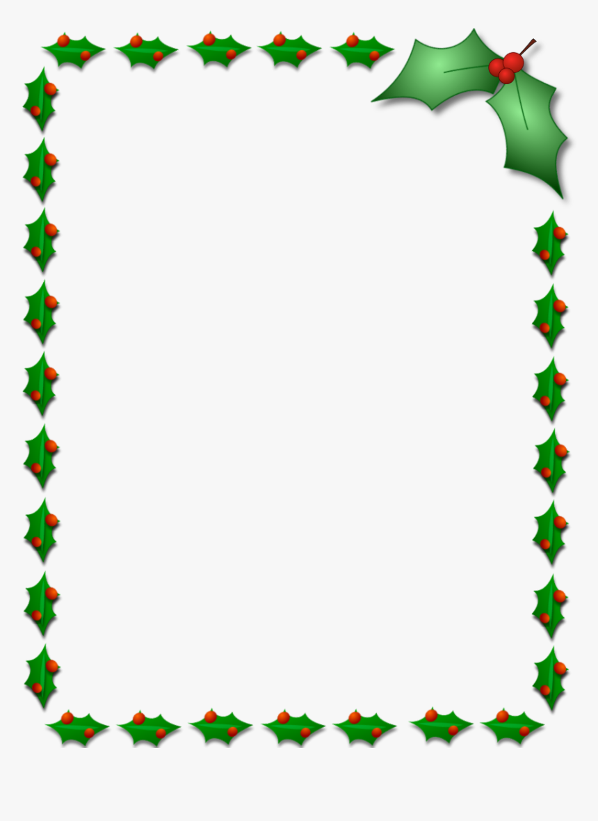 Holly Border Png - Christmas Clip Art Borders, Transparent Png, Free Download