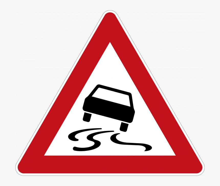 Slippery Road - Ice Road Sign, HD Png Download, Free Download