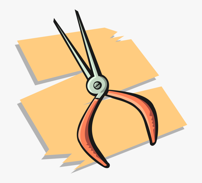 Vector Illustration Of Needle Nose Pliers Hand Tool - Flash Light Clipart, HD Png Download, Free Download