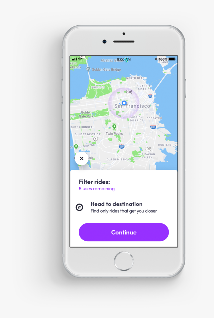 Home Screen W/heat Maps - Destination Mode Lyft Driver App, HD Png Download, Free Download