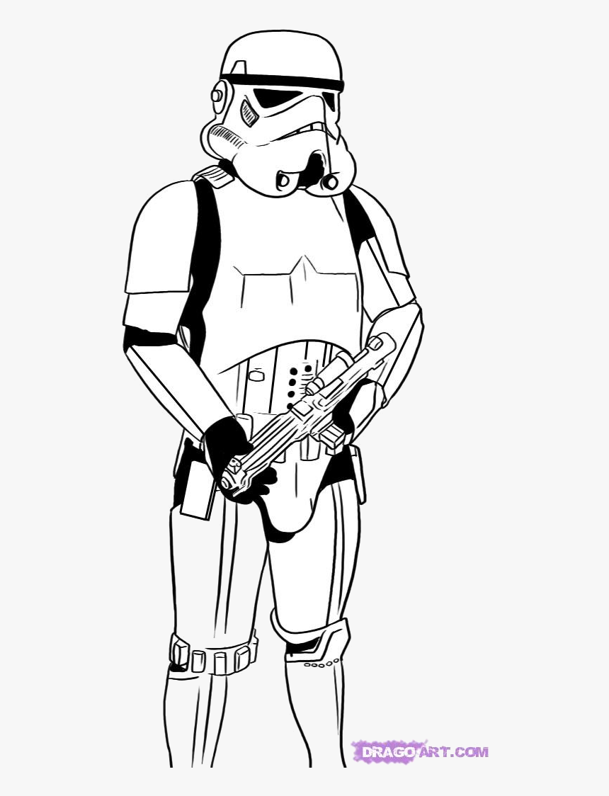 Stormtrooper Clipart Clip Art Free On Transparent Png - Star Wars Stormtrooper Drawing, Png Download, Free Download