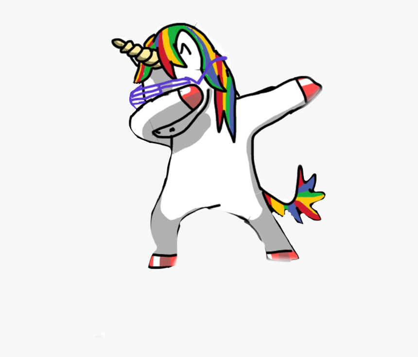 dabbing unicorn coloring page  transparent cartoons