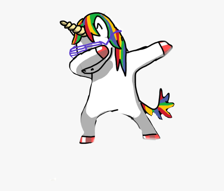 Dabbing Unicorn Coloring Page , Transparent Cartoons - Unicorn Dab Png, Png Download, Free Download