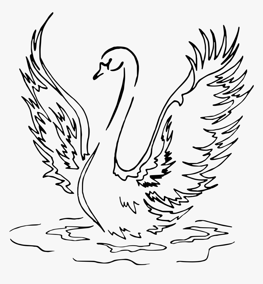 Onlinelabels Clip Art - Swan Drawing Png, Transparent Png, Free Download