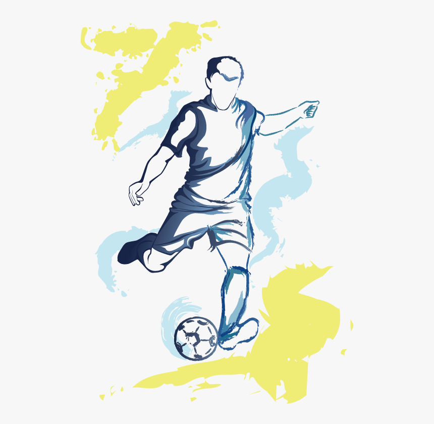 Players Football Kickball Drawing Png File Hd Clipart - Vector Football Player Png, Transparent Png, Free Download