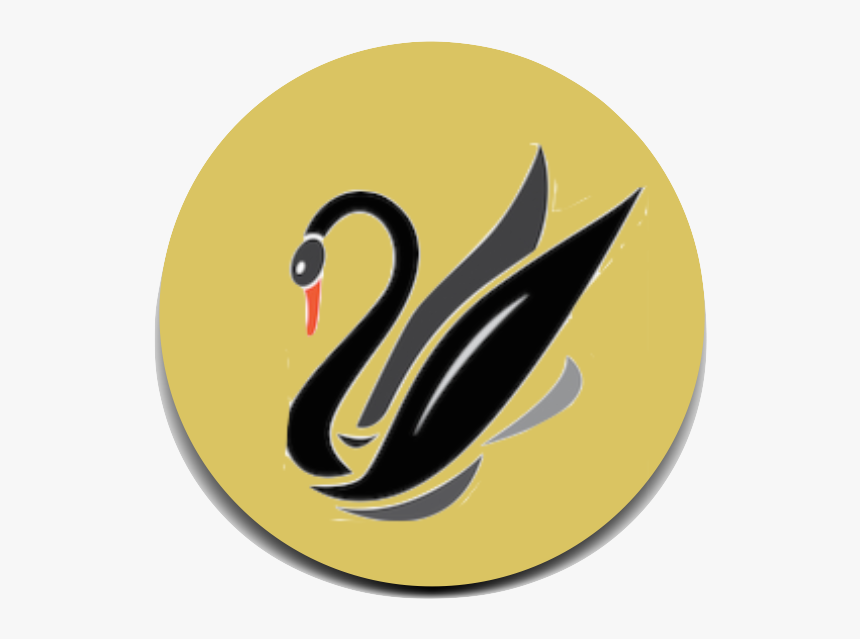 Graphic Image Of Black Swan On Yellow Gold Medallion - Swan Abstract, HD Png Download, Free Download