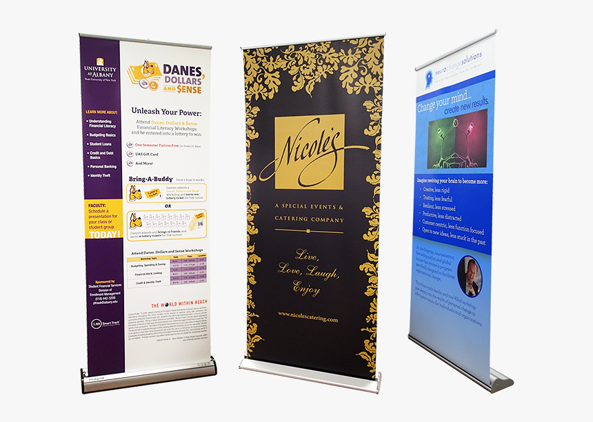 Retractable Banner Stands From Accuprint Albany, Ny - Standing Vinyl Banner, HD Png Download, Free Download