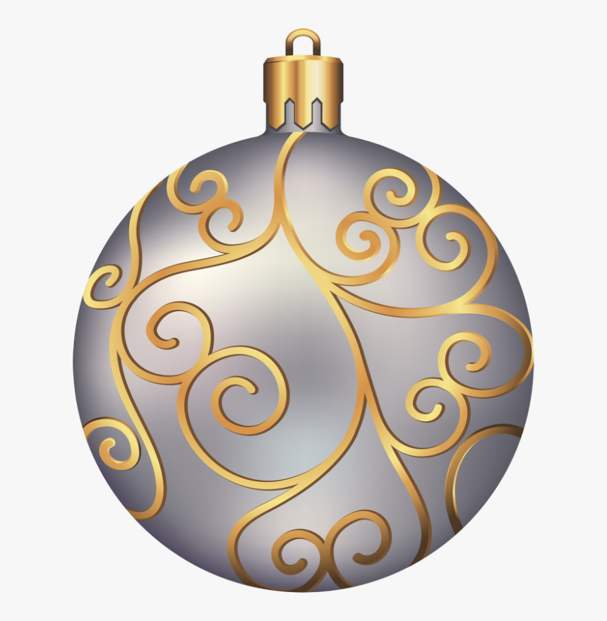 Christmas Labels, Christmas Graphics, Gold Christmas, - Silver And Gold Christmas Balls, HD Png Download, Free Download