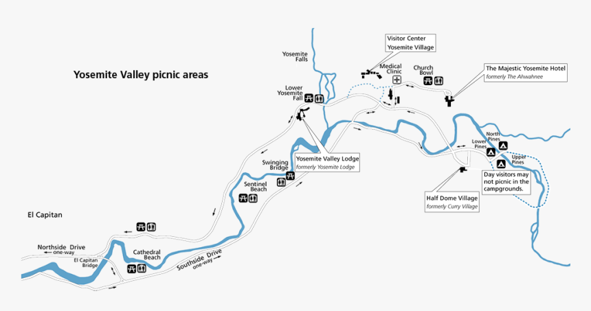 Cathedral Beach Yosemite Map, HD Png Download, Free Download