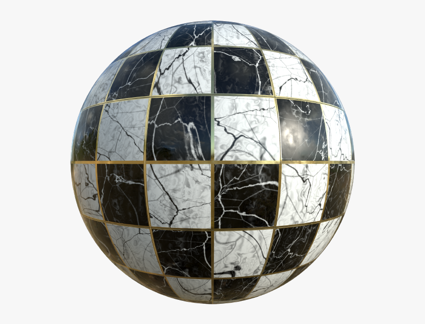 Black And White Checkers With Marble Texture, Seamless - Sphere, HD Png Download, Free Download