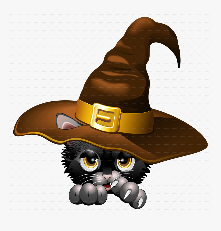 Halloween Cartoon Black Cats Clipart Kitten Cat Clip - Halloween Black Cat Art, HD Png Download, Free Download