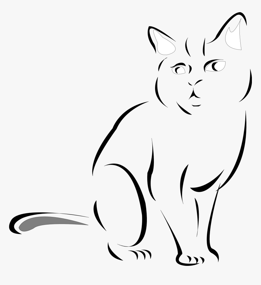 Kitten Clipart Line Drawing - Cats Clipart, HD Png Download, Free Download