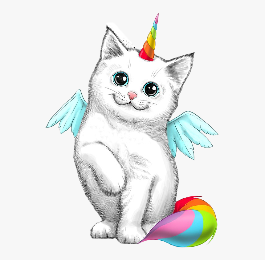 Kitten Clipart Rainbow - Unicorn Cat, HD Png Download, Free Download