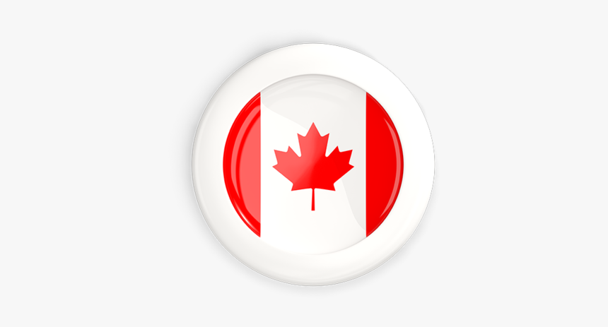 White Framed Round Button - Canada Flag, HD Png Download, Free Download