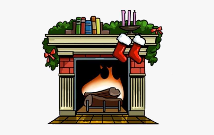 Christmas Fireplace Clipart - Cartoon Transparent Background Fireplace Transparent, HD Png Download, Free Download