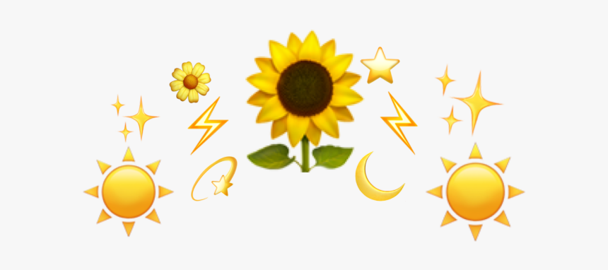 #crown #sunflower #emoji #freetoedit - Sunflower, HD Png Download, Free Download