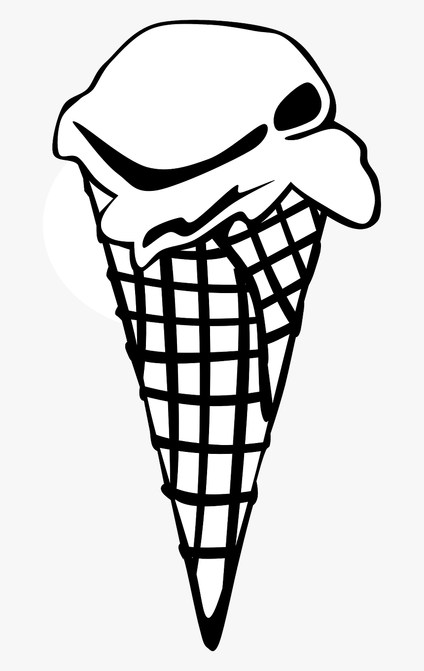 Fast Food, Desserts, Ice Cream Cones, Waffle, Single - Junk Food Clipart Black And White, HD Png Download, Free Download