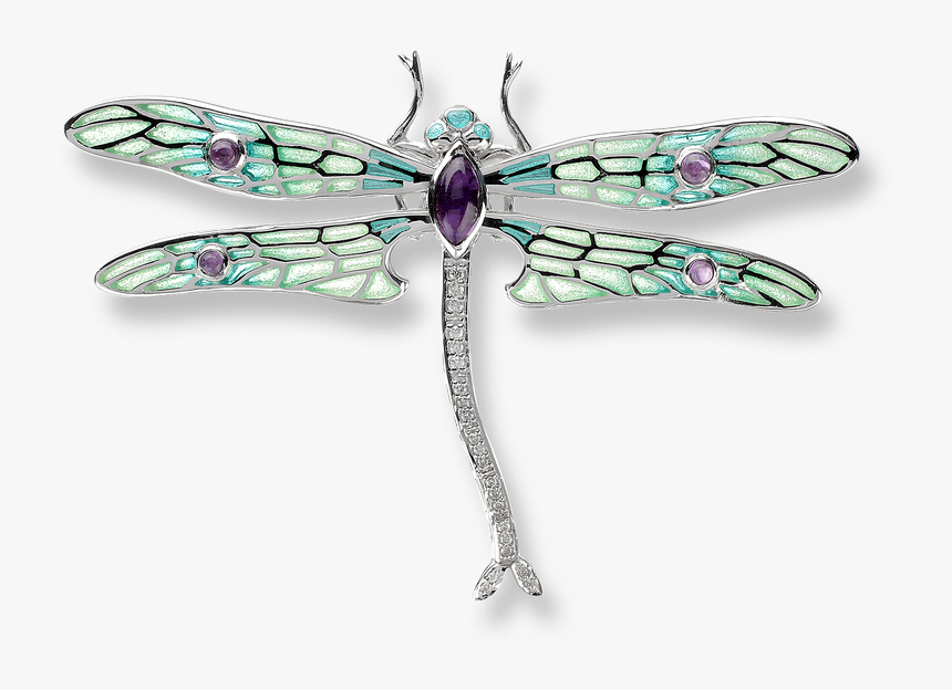 Nicole Barr Designs Sterling Silver Dragonfly Brooch-green, - Srebrna Broszka Ważka, HD Png Download, Free Download