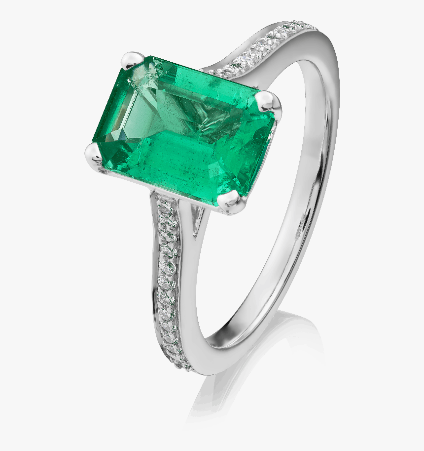 Single Green Diamond Ring, HD Png Download - kindpng