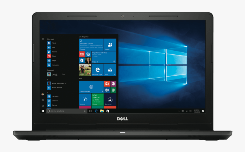 Dell Laptop Png Image Background - Dell Inspiron 3567 I3 7th Generation, Transparent Png, Free Download