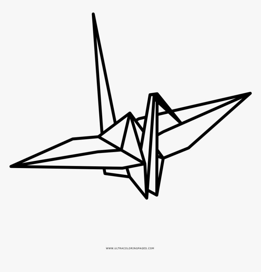 Origami Crane Coloring Page - Origami Crane Clip Art, HD Png Download, Free Download