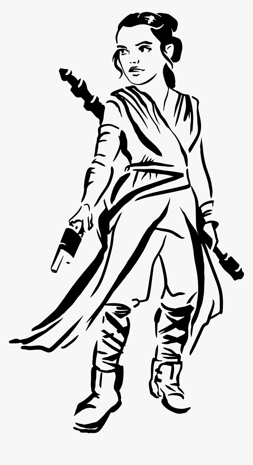 Rey Star Wars Pumpkin Stencils, HD Png Download, Free Download