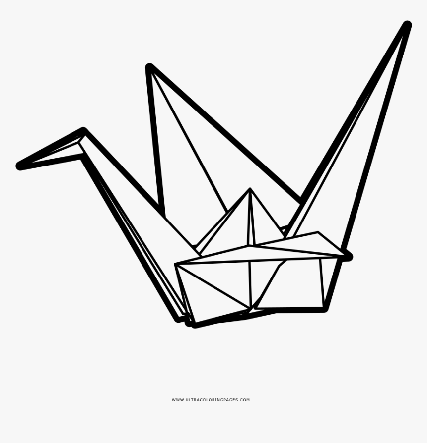 Origami Crane Coloring Page - Origami Crane Png Transparent, Png Download, Free Download