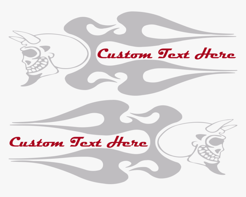 Transparent Flaming Skull Png - Harley Skull Custom Tank Decals, Png Download, Free Download