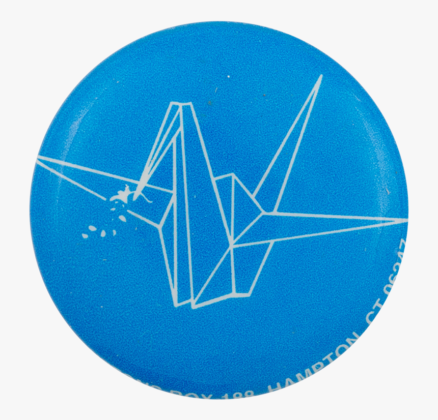 Origami Crane Blue Art Button Museum - Circle, HD Png Download, Free Download