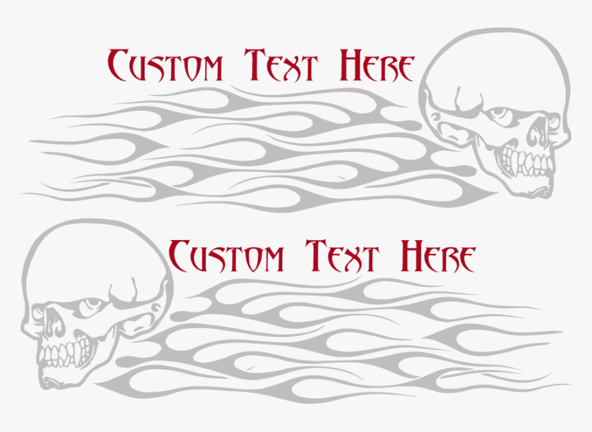 Transparent Flaming Skull Clipart - Sketch, HD Png Download, Free Download