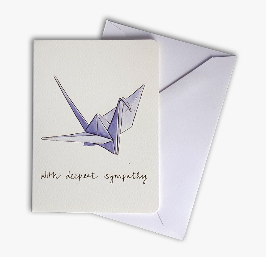 Paper Crane Sympathy Mini Card - Origami, HD Png Download, Free Download