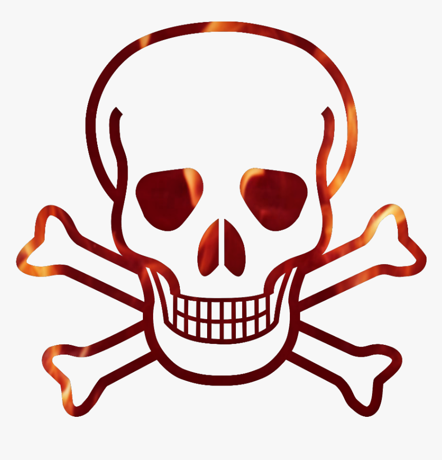 #skullandcrossbones #flames #skull #bones - Skull And Crossbones, HD Png Download, Free Download