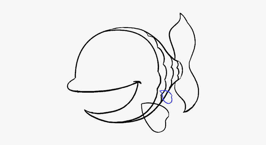 How To Draw Cartoon Fish - Line Art, HD Png Download, Free Download