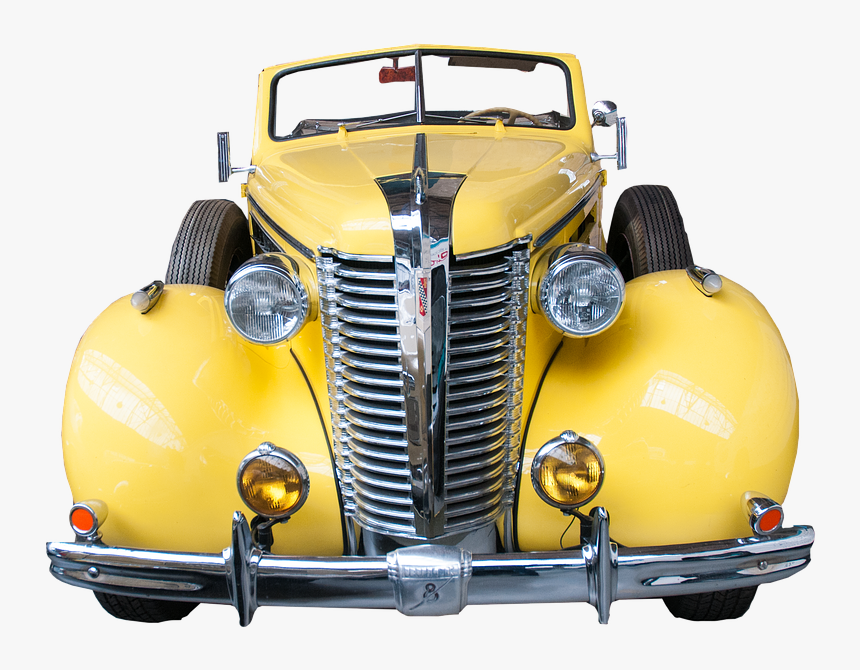 Yellow, Car, Classic, American, Vehicle, Transportation - Antique Car, HD Png Download, Free Download
