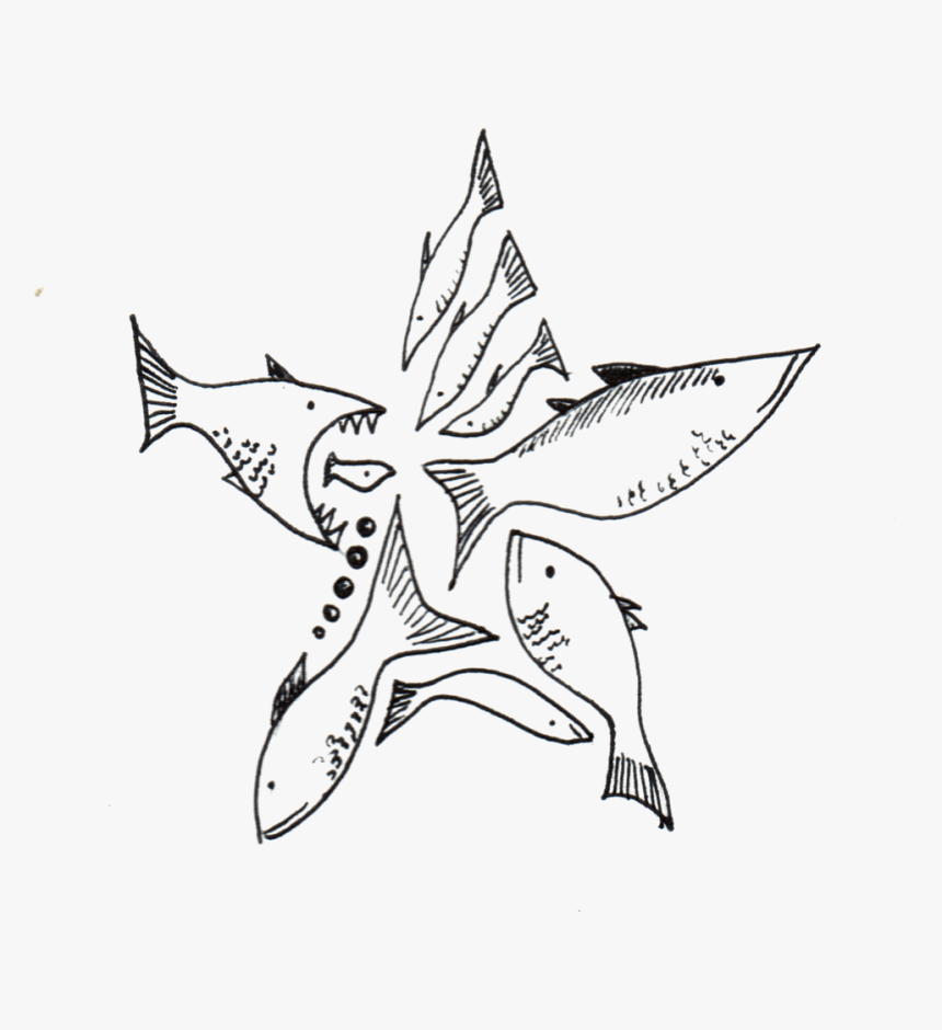 Transparent Star Fish Png - Line Art, Png Download, Free Download