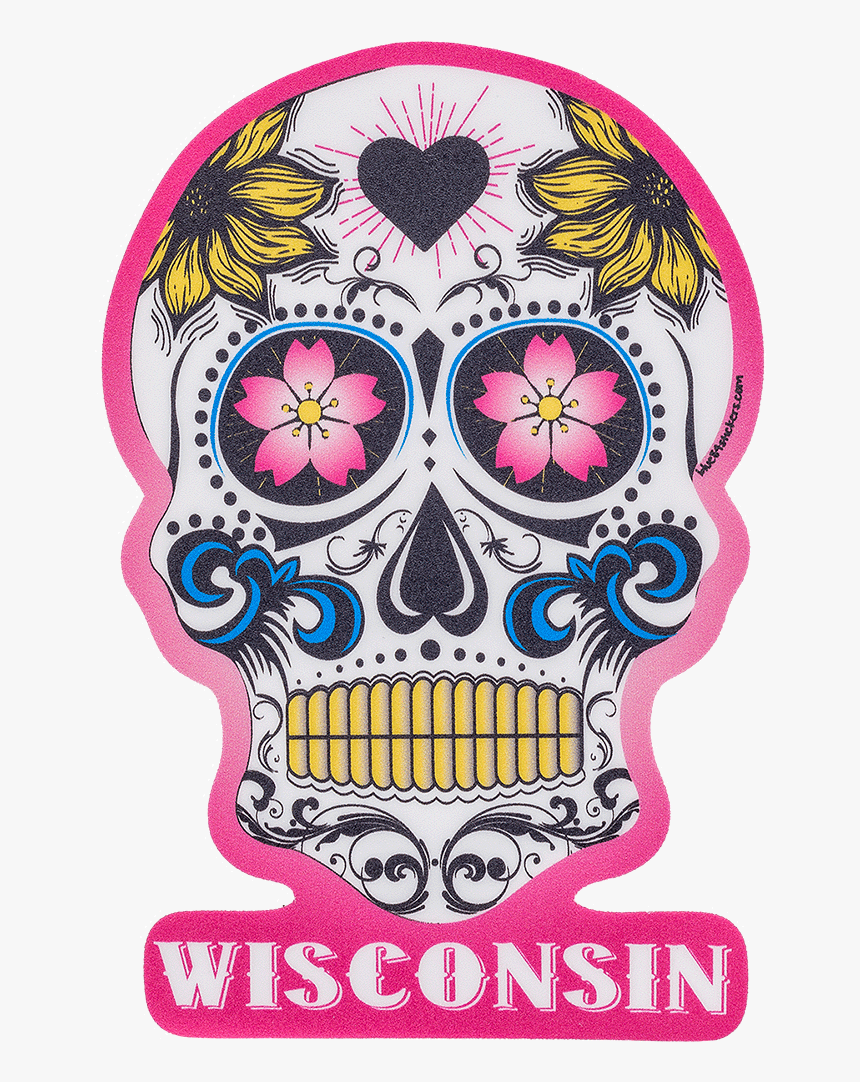 Cover Image For Blue 84 Wisconsin Skull Decal - Illustration, HD Png Download, Free Download