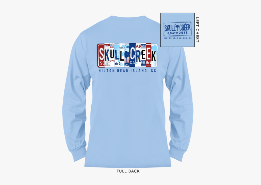 License Plate Long Sleeve Shirt- Carolina Blue - Sweatshirt, HD Png Download, Free Download