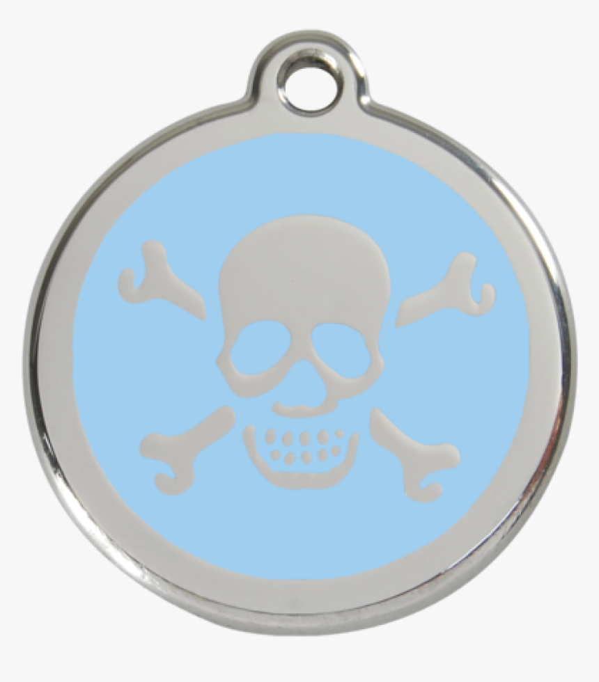Light Blue Skull & Crossbones Pet Tag - Pet Tag Paw Red, HD Png Download, Free Download