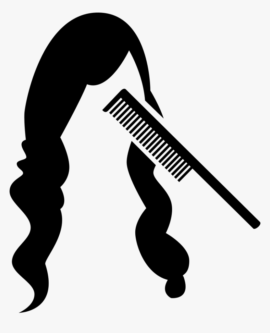 Comb And Long Hair - Comb Hair Icon Png, Transparent Png, Free Download