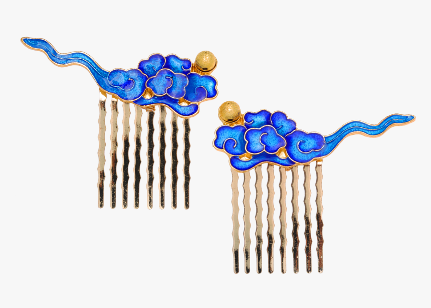 Enamel Auspicious Clouds Hair Comb - Enamel Comb, HD Png Download, Free Download