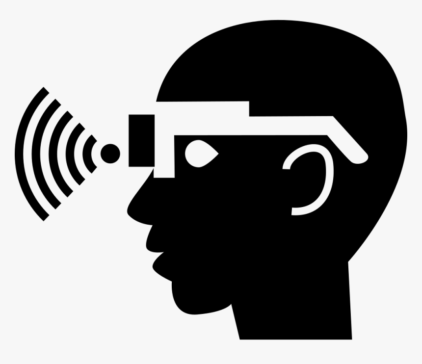 Google Glasses With Wireless On A Man Head - Google Glasses Vector, HD Png Download, Free Download